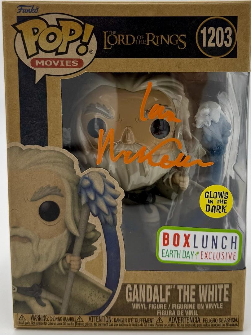 Ian McKellen signed Funko Pop #1203 "Gandalf the White" (Lord of the Rings) - Beckett and OC Celebrity Marketing COA